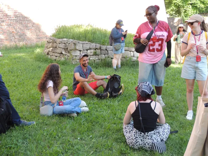 students enjoying short break in Belgrade