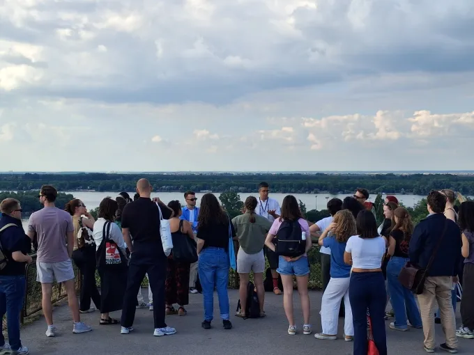 Students on a walking tour in Belgrade. Credits: University of Belgrade