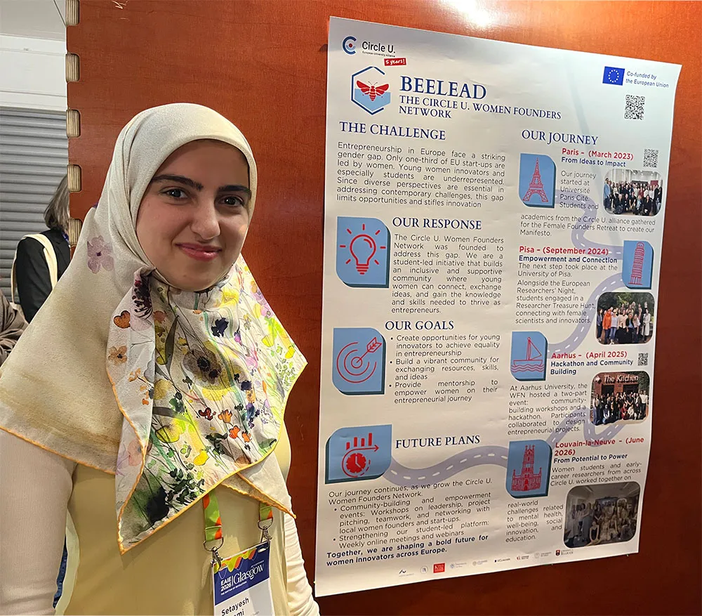 Setayesh presenting her poster at EAIE 2026