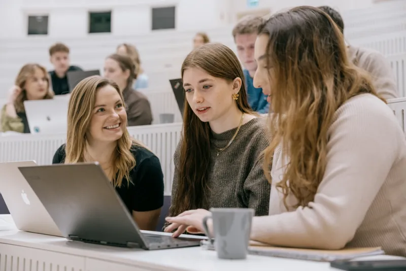 Students working at AU