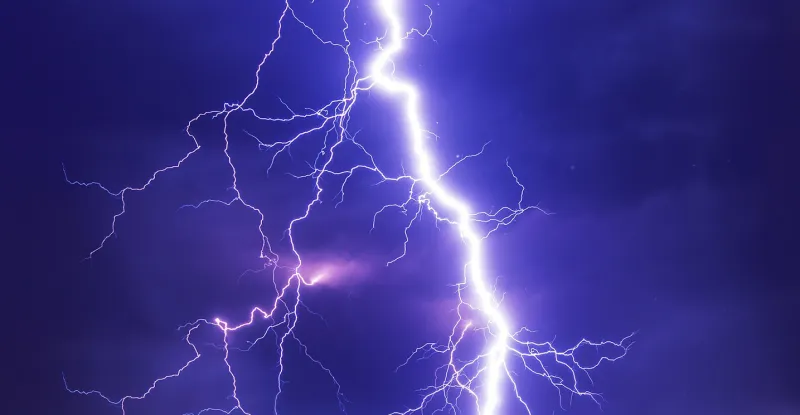 Lightning in the sky