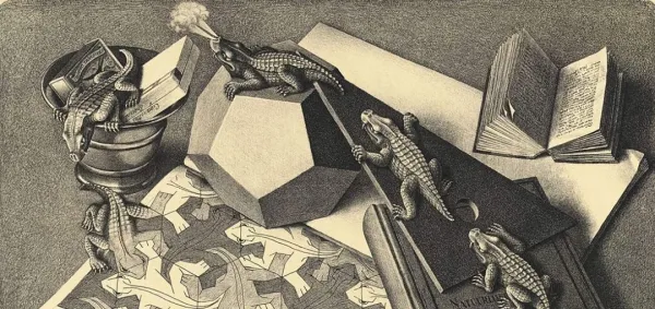 Reptiles, lithography. Credits: M.C. Escher