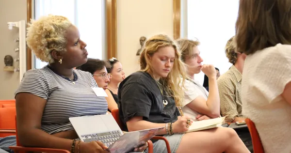 Students during a lecture at Humboldt-Universität zu Berlin. Photo: Franziska Helms