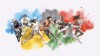 Circle U.lympics illustration with different sports